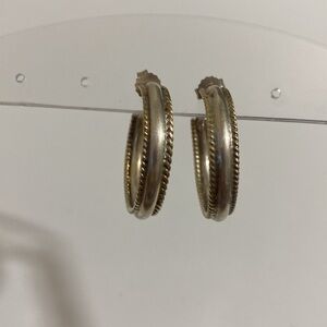 925 Sterling Silver Earrings w Gold Plated Sterling Silver Edges